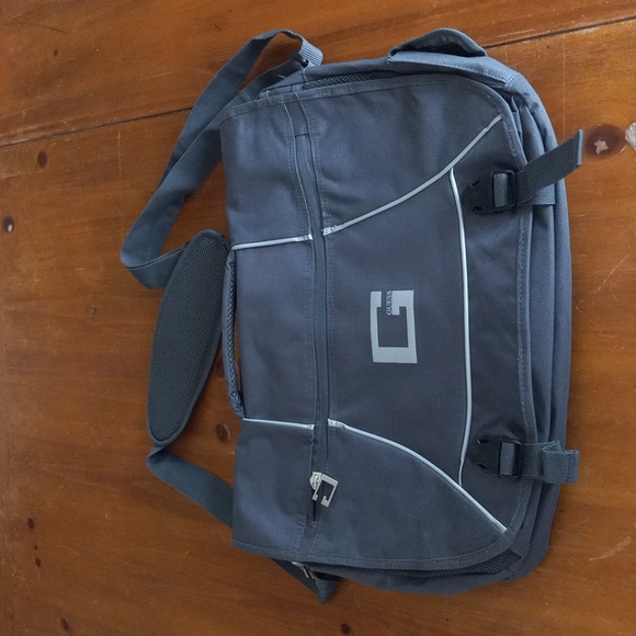 Gray Guess Messenger Laptop School Bag - Picture 1 of 12